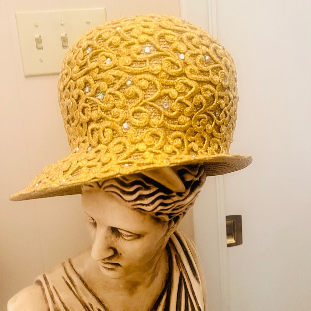 Elegant Gold Sequin Hat